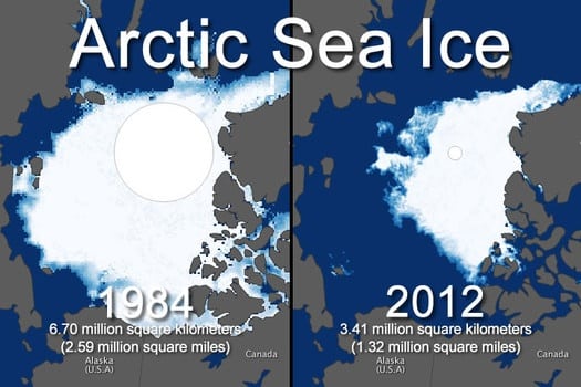 L’océan Arctique vu de l’espace : la banquise au plus bas